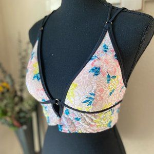 4/$20 Pink By Victoria's Secret Crushed Velvet Floral Lightly Lined Bralette S